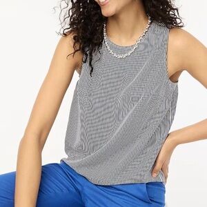 J. CREW FACTORY Blue White Stripe Sleeveless Blouse Large